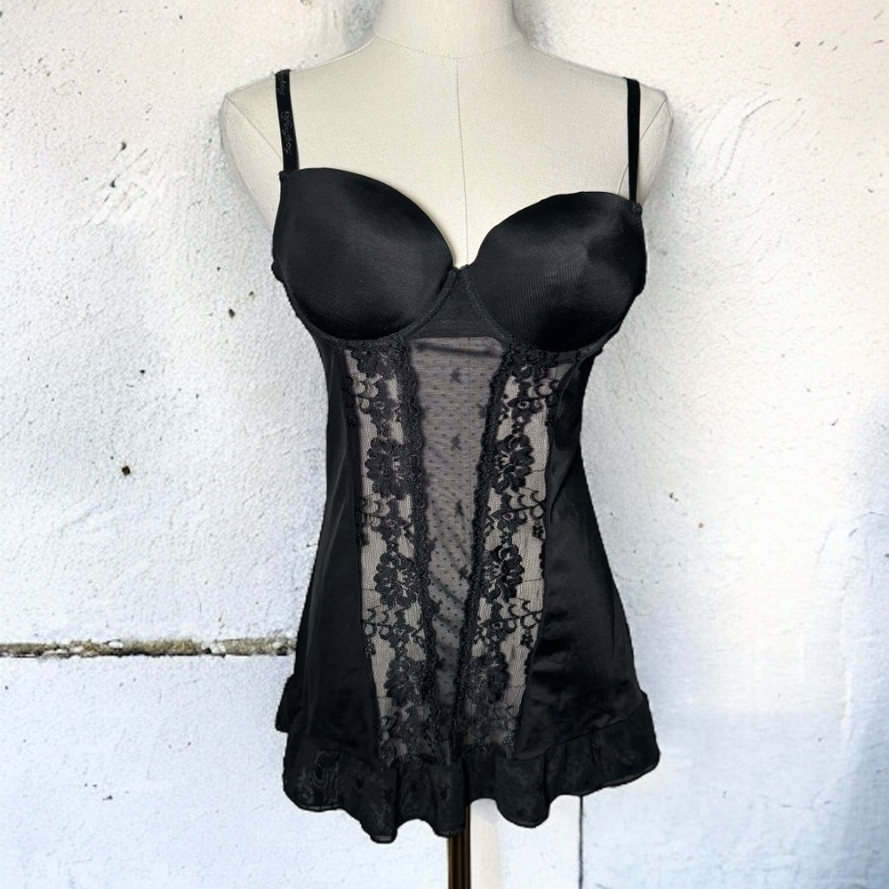 Playboy Y2K black corset top Push up M